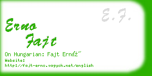 erno fajt business card